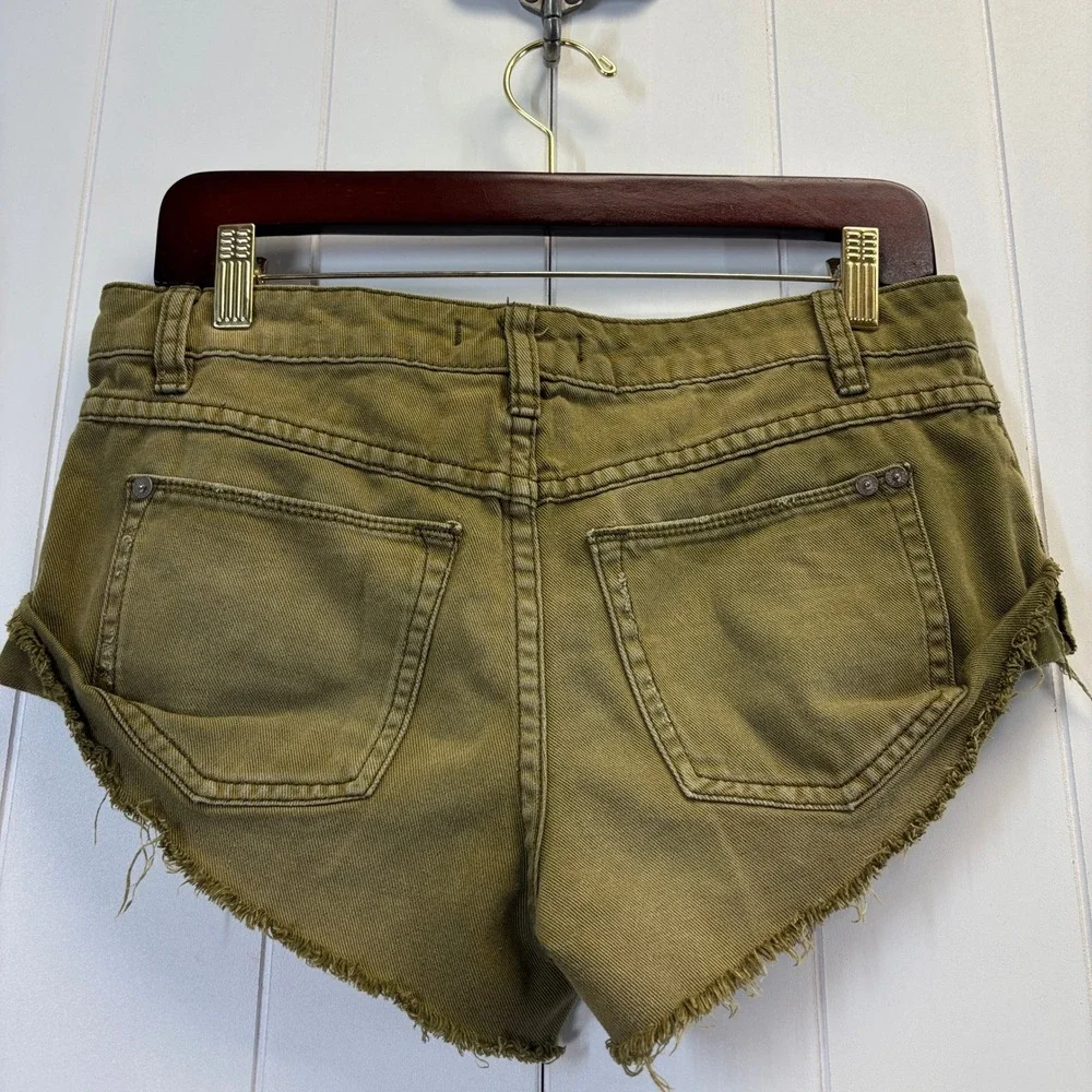 Free People Women Festival Indie Sleaze Cut Off Denim Size 25 Distressed Boho - Picture 5 of 11